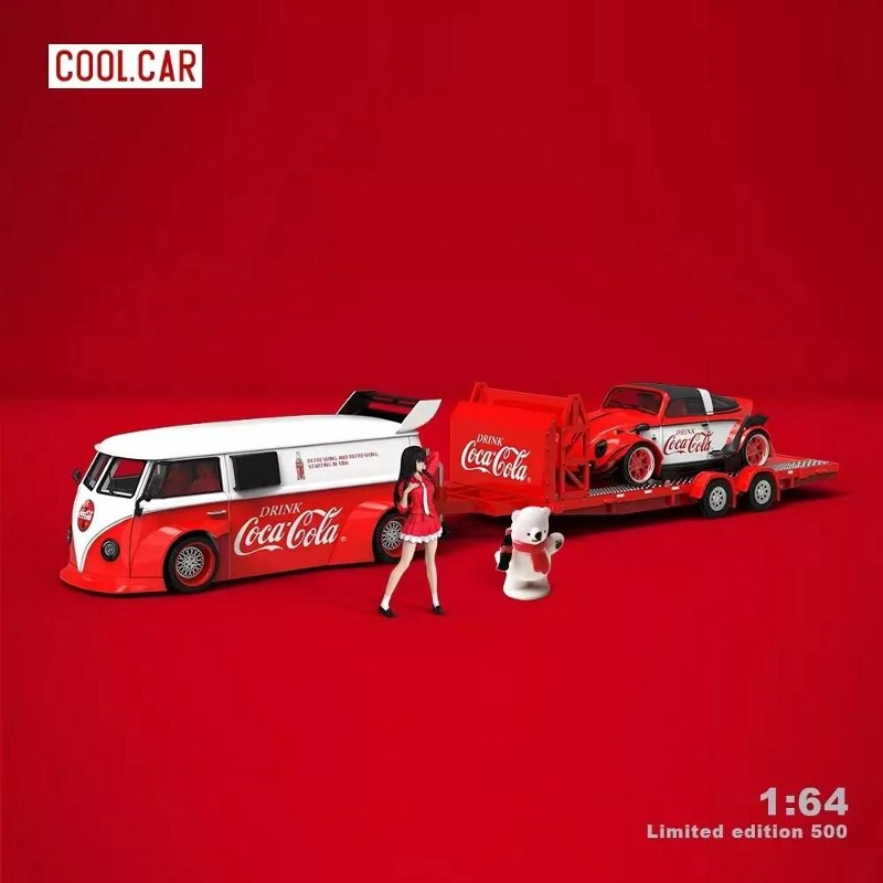 CoolCar 1:64 폭스바겐 T1 버스 / 비틀 / 트레일러 (코카콜라 - 3가지 옵션)